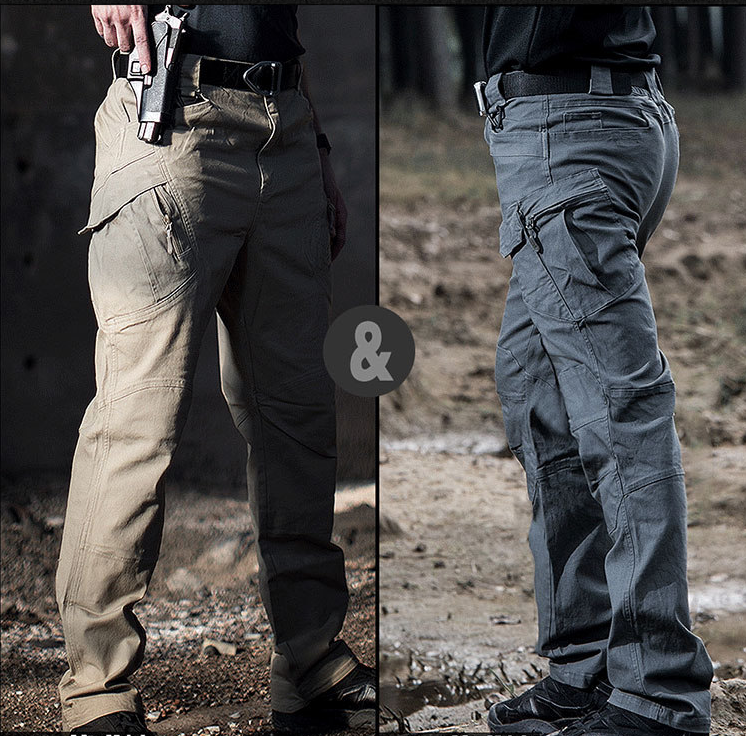 Men's Tactical Slim Fit Pants with Multiple Pockets