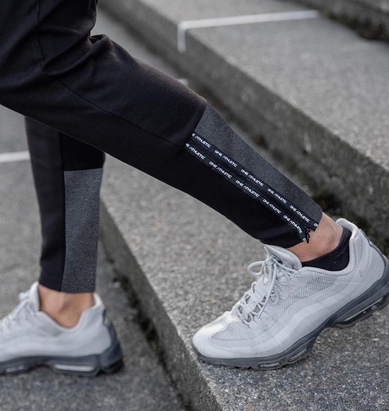 Men's Slim Fit Outdoor Running Pants with Zipper Pockets