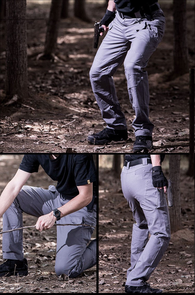 Men's Tactical Slim Fit Pants with Multiple Pockets
