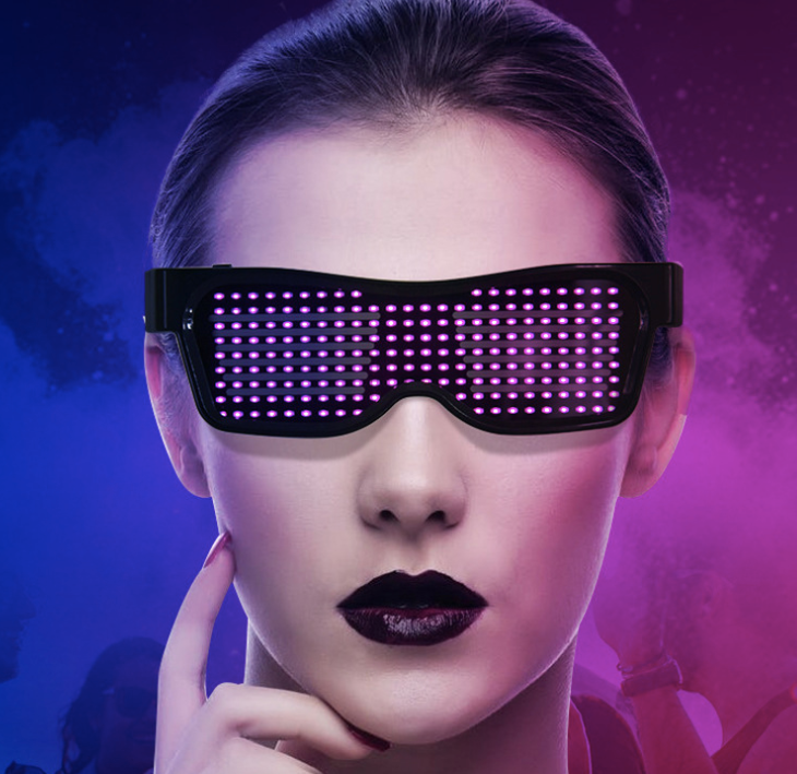 Bluetooth LED Glasses with DIY Animation Editing