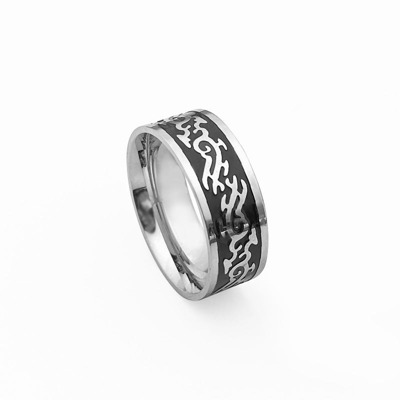 Titanium Steel Dragon Pattern Fashion Ring