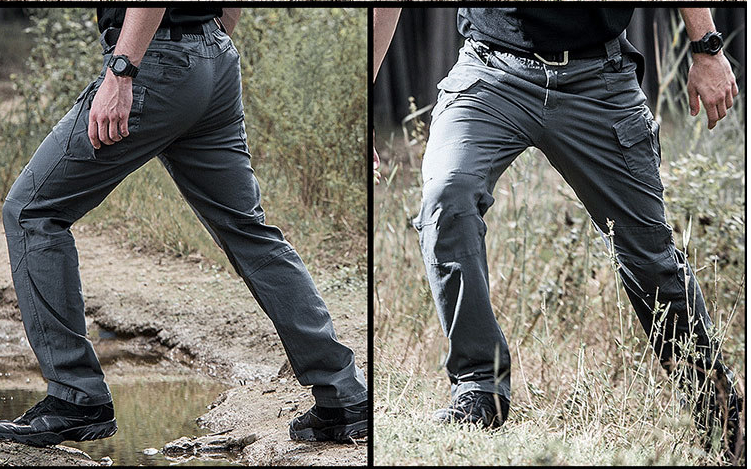 Men's Tactical Slim Fit Pants with Multiple Pockets