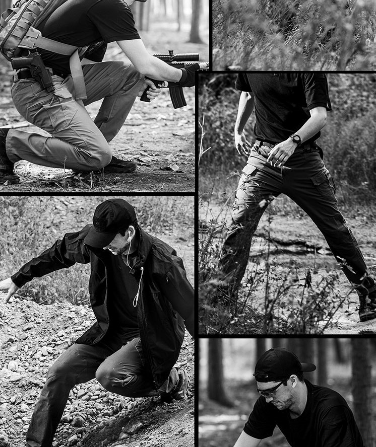 Men's Tactical Slim Fit Pants with Multiple Pockets