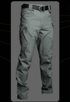 Men's Tactical Slim Fit Pants with Multiple Pockets