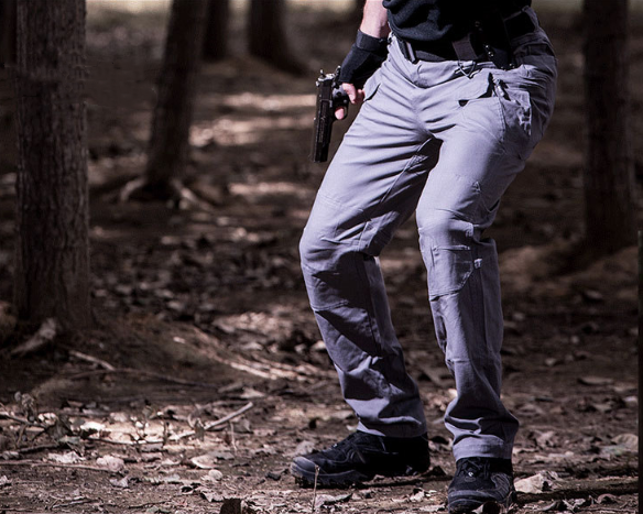 Men's Tactical Slim Fit Pants with Multiple Pockets