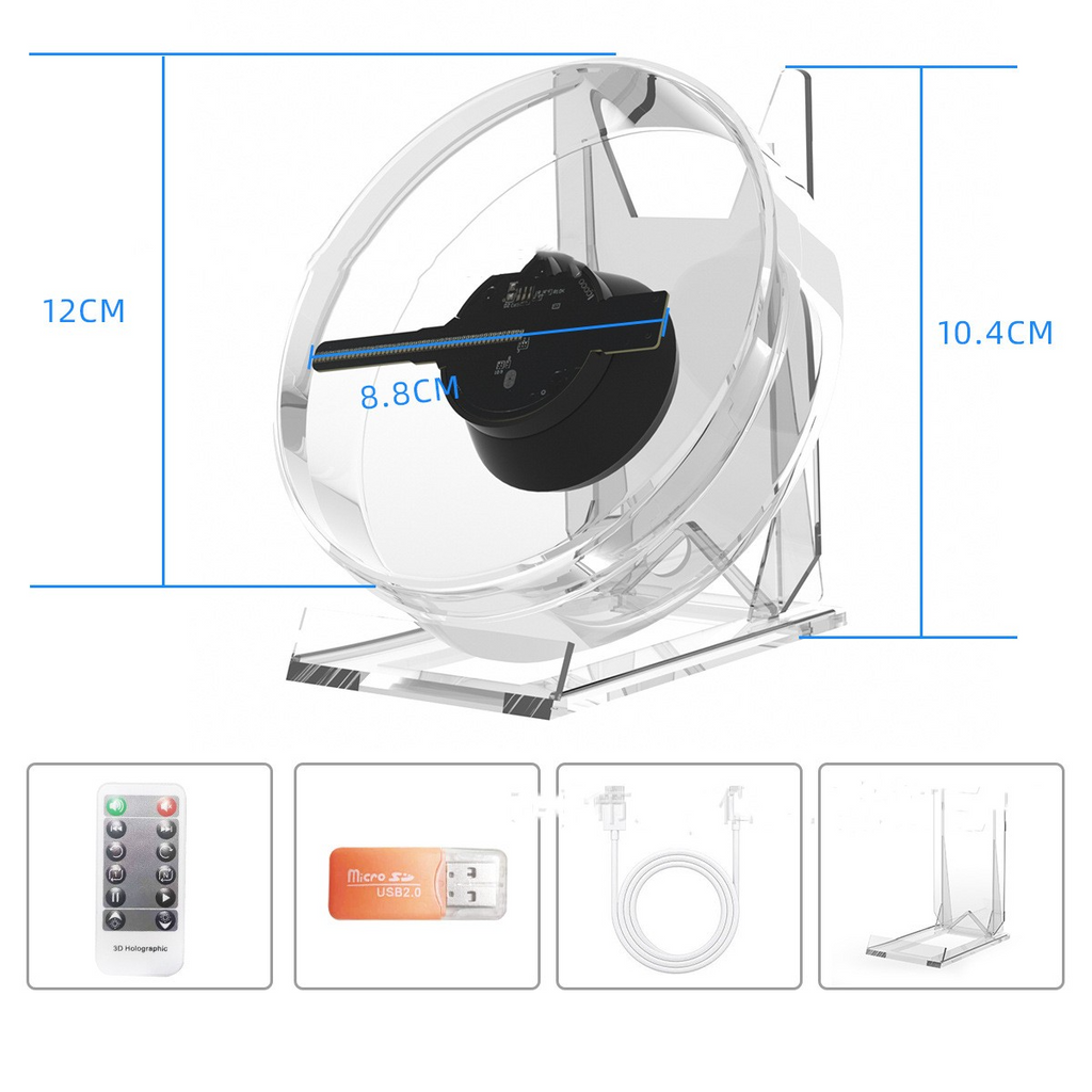 Holographic LED Fan with Audio Playback