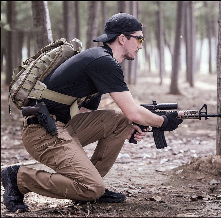 Men's Tactical Slim Fit Pants with Multiple Pockets