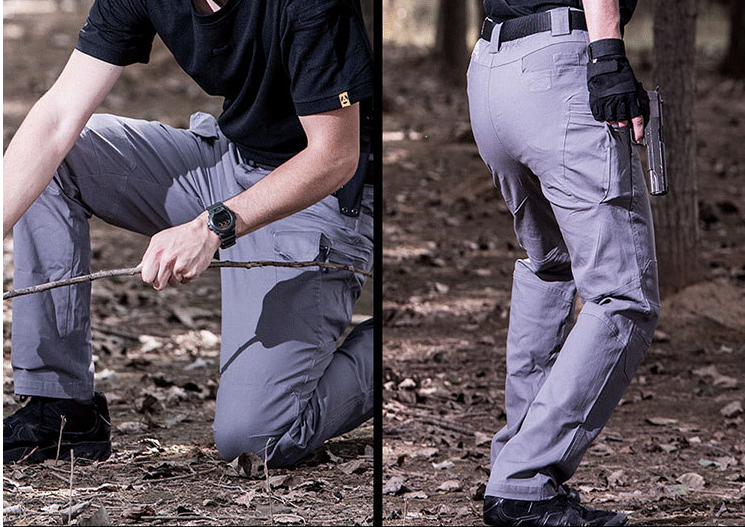 Men's Tactical Slim Fit Pants with Multiple Pockets