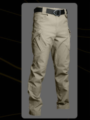 Men's Tactical Slim Fit Pants with Multiple Pockets