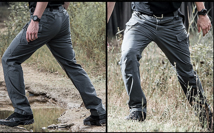 Men's Tactical Slim Fit Pants with Multiple Pockets