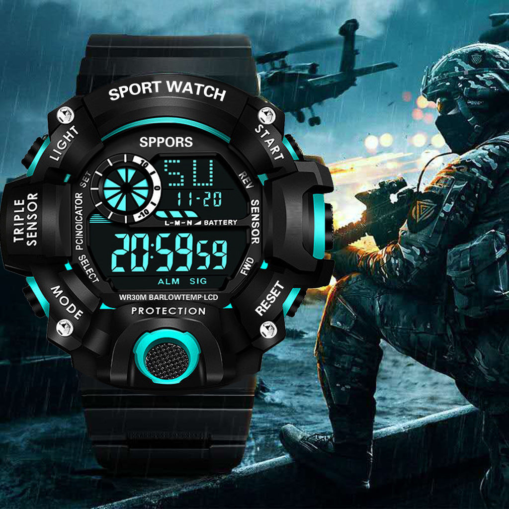 YIKAZE Men's Multifunction LED Digital Sports Watch