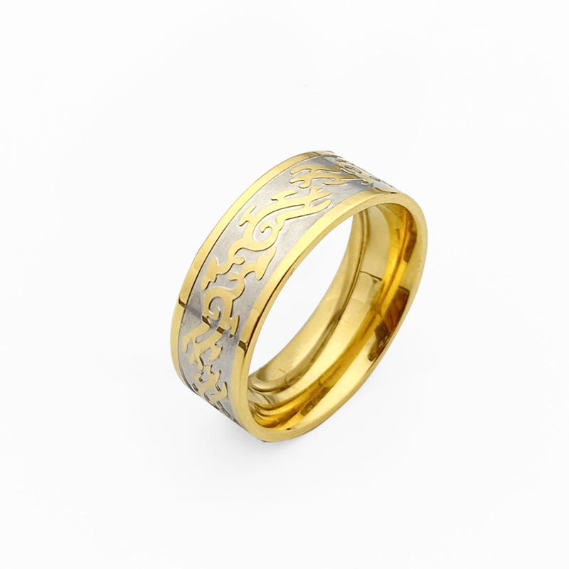 Titanium Steel Dragon Pattern Fashion Ring