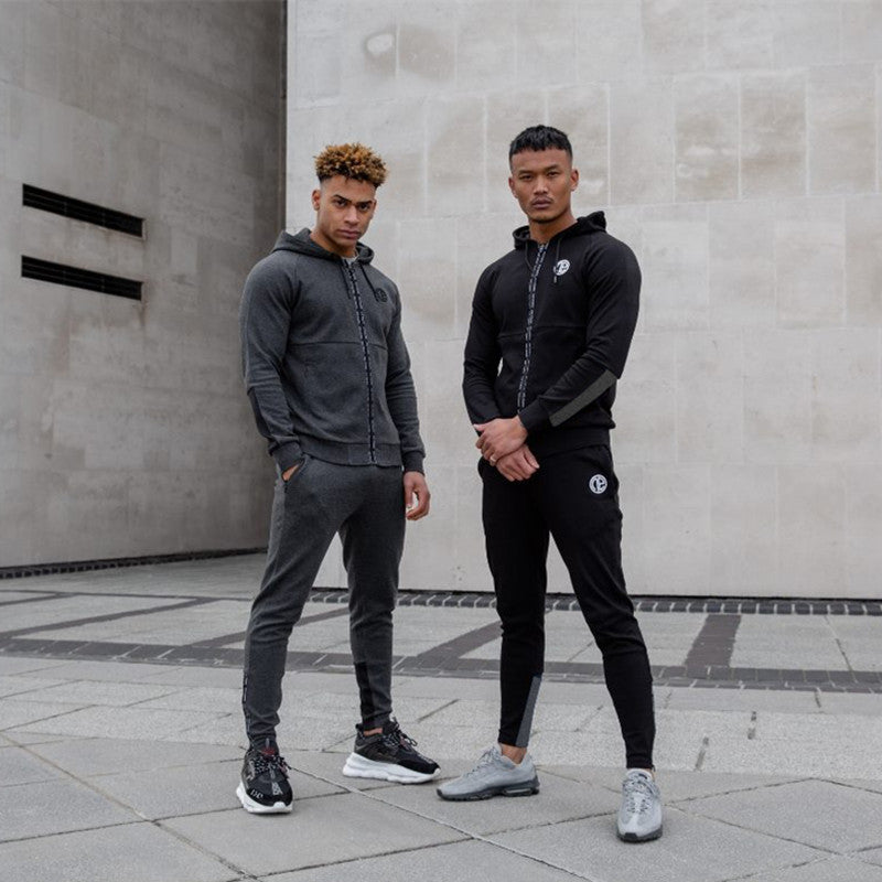 Men's Slim Fit Outdoor Running Pants with Zipper Pockets