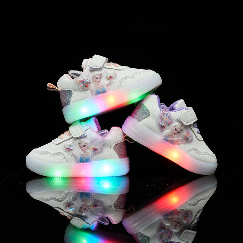 Children's Rechargeable LED Cotton Colorful Shoes