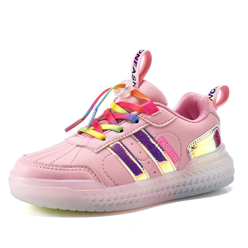 Children's Rechargeable LED Cotton Colorful Shoes