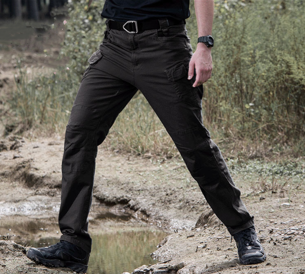 Men's Tactical Slim Fit Pants with Multiple Pockets